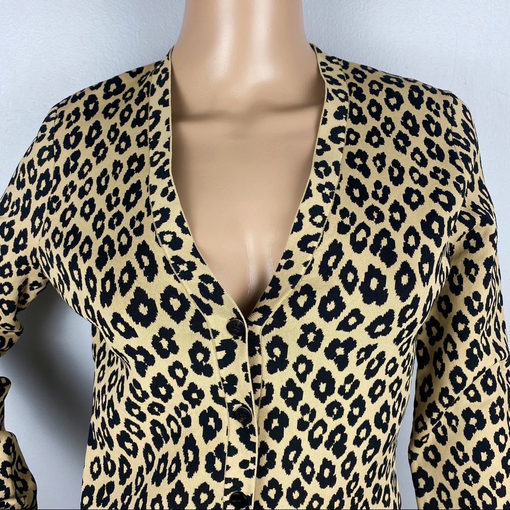 New Theory Leopard Print Button Front Cardigan - image 4